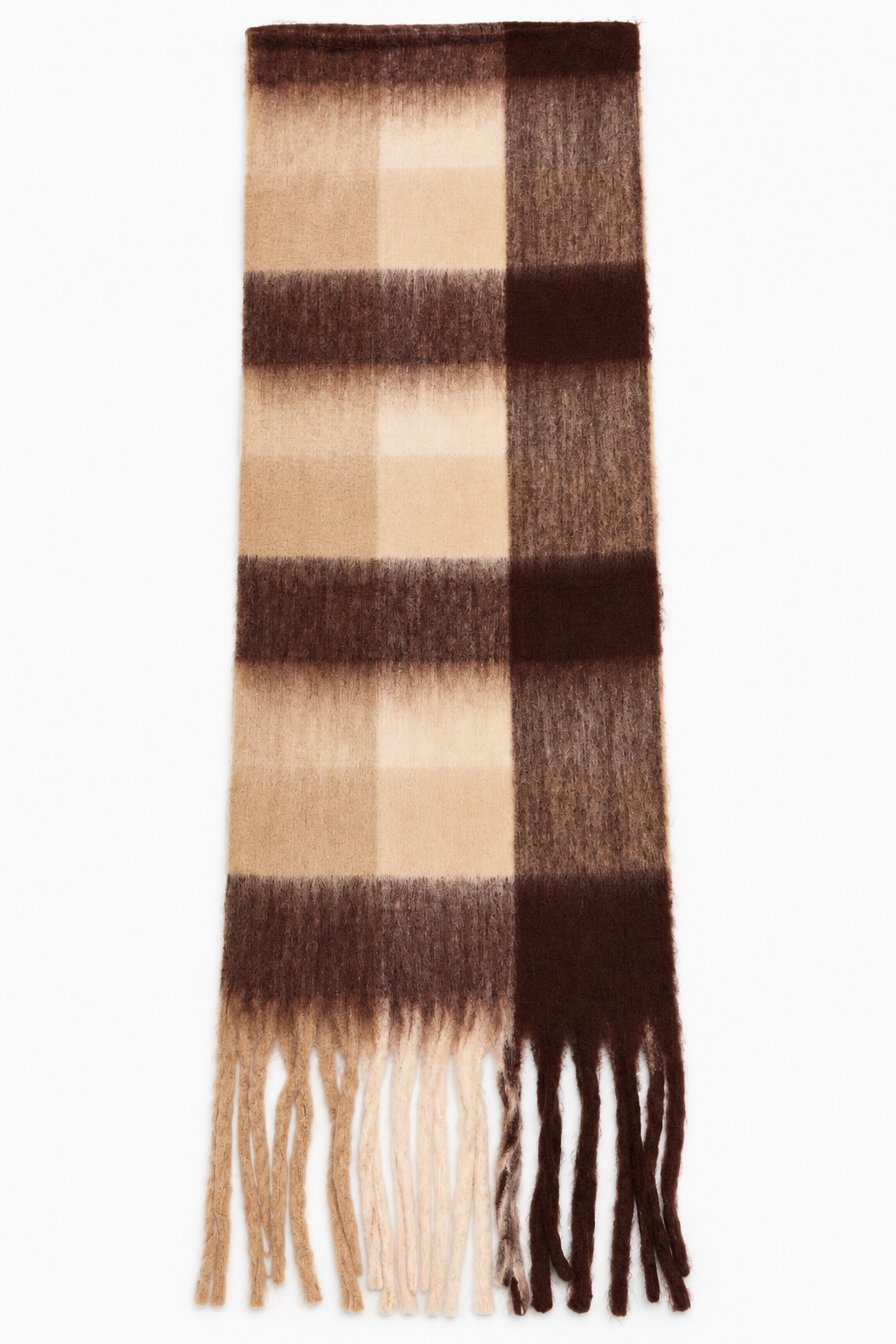 Écharpe à carreaux marron – 100 % viscose