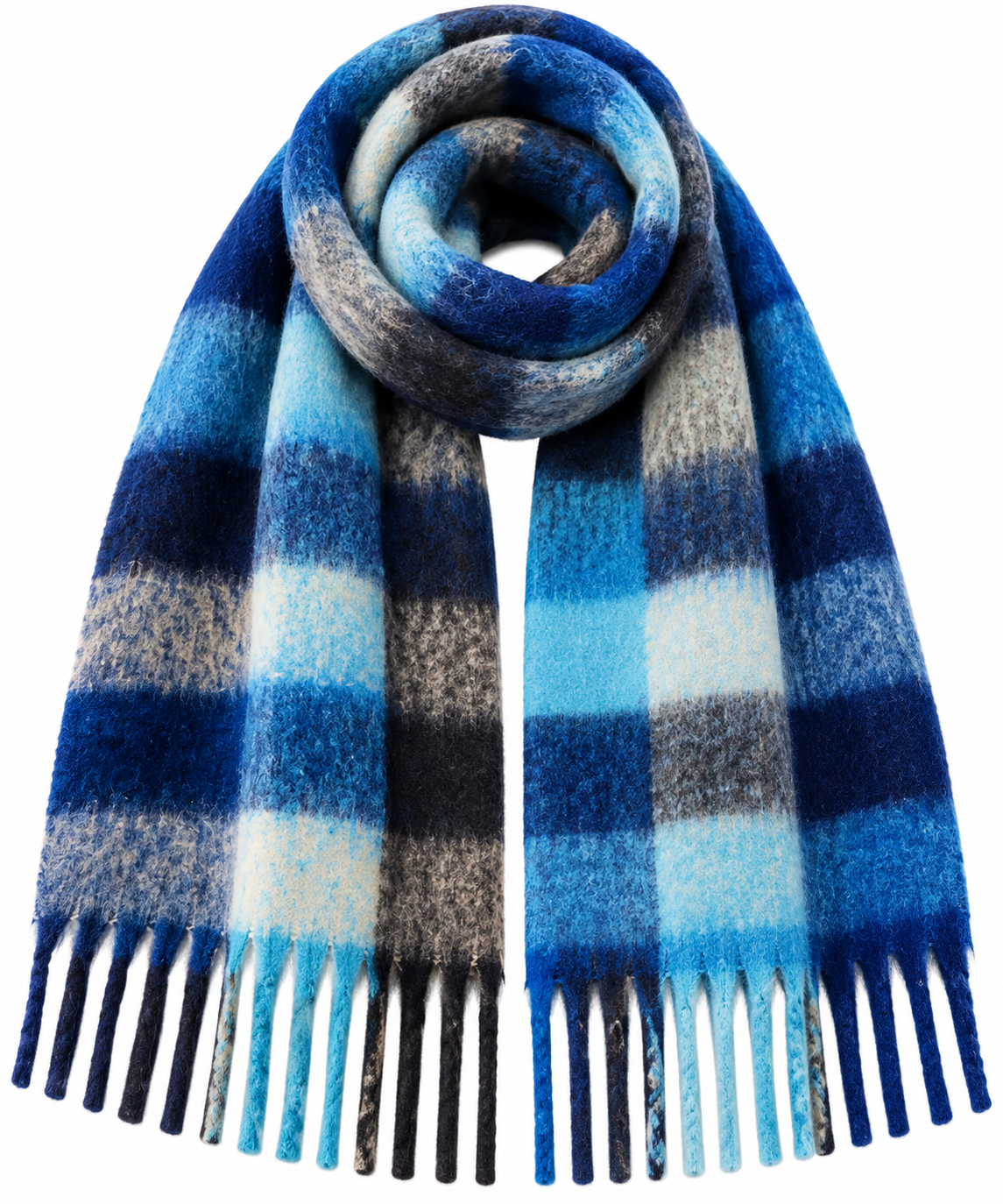 Écharpe à carreaux blue – 100 % viscose
