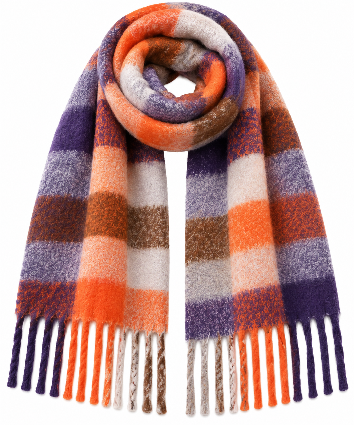 Écharpe à carreaux violet – 100 % viscose
