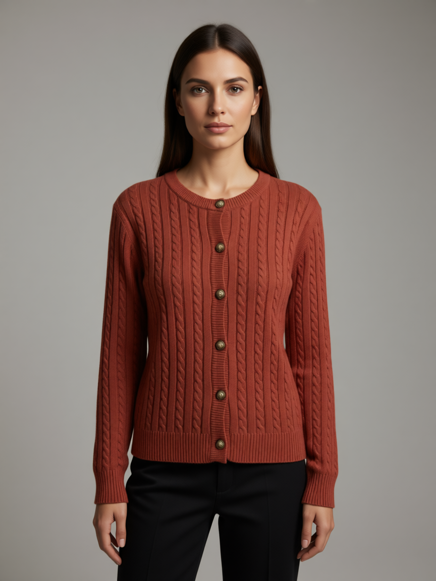 Gilet Torsadé en Maille Douce - Élégance Intemporelle - GO2668809 — visuel 9 — Pomelo