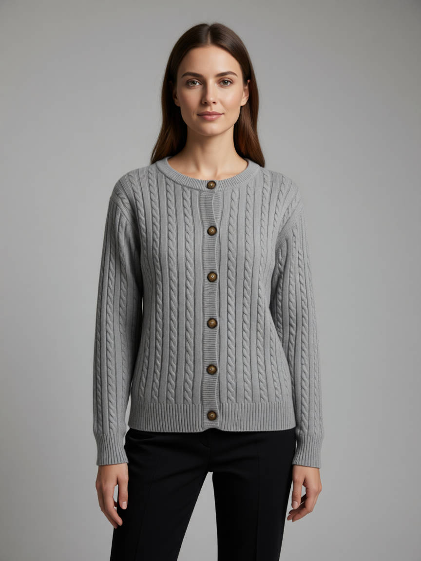 Gilet Torsadé en Maille Douce - Élégance Intemporelle - GO2668809 — visuel 5 — Pomelo
