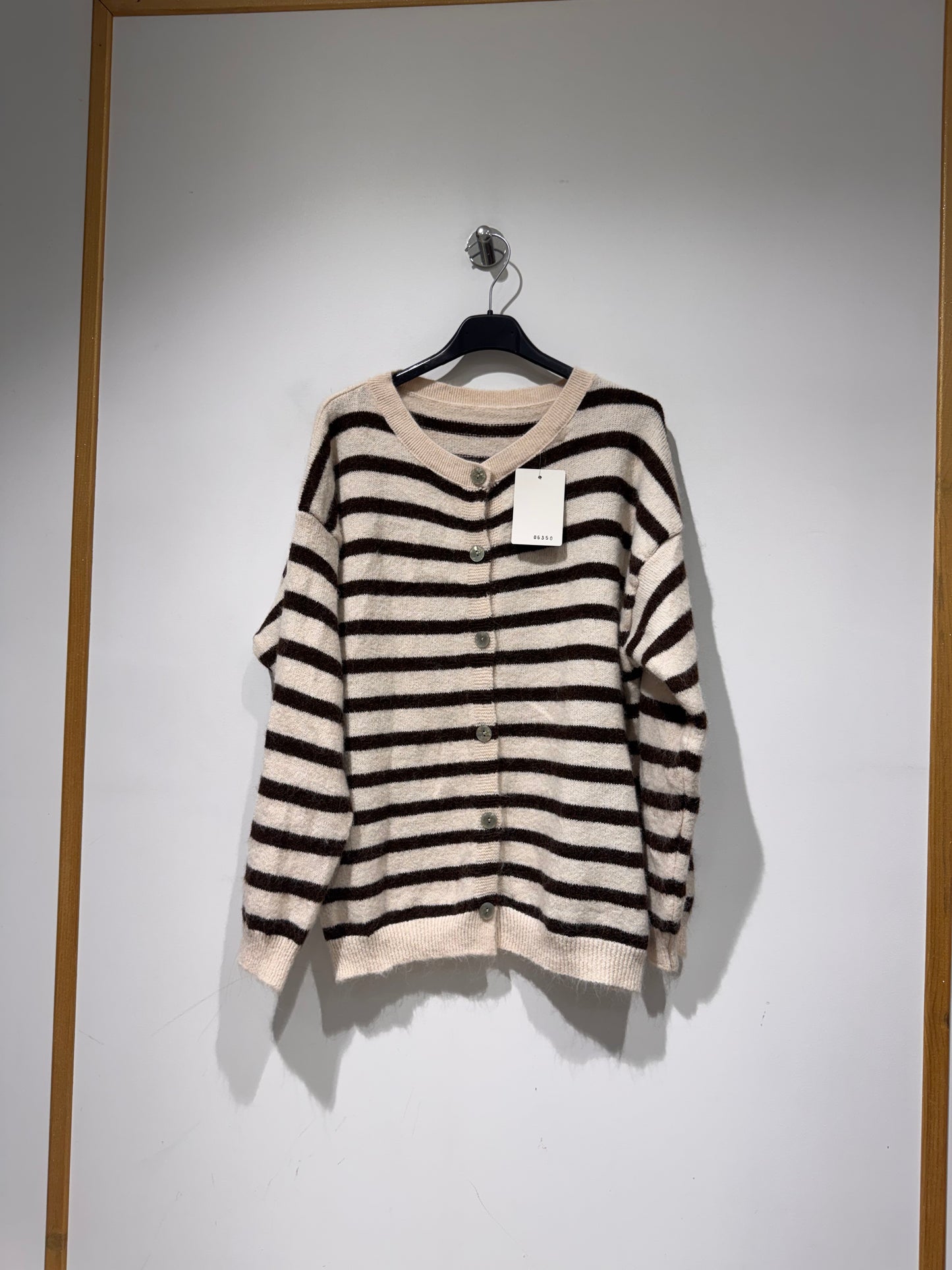 Gilet Rayé en Maille Douce Italienne - Pomelo Paris - It2686350