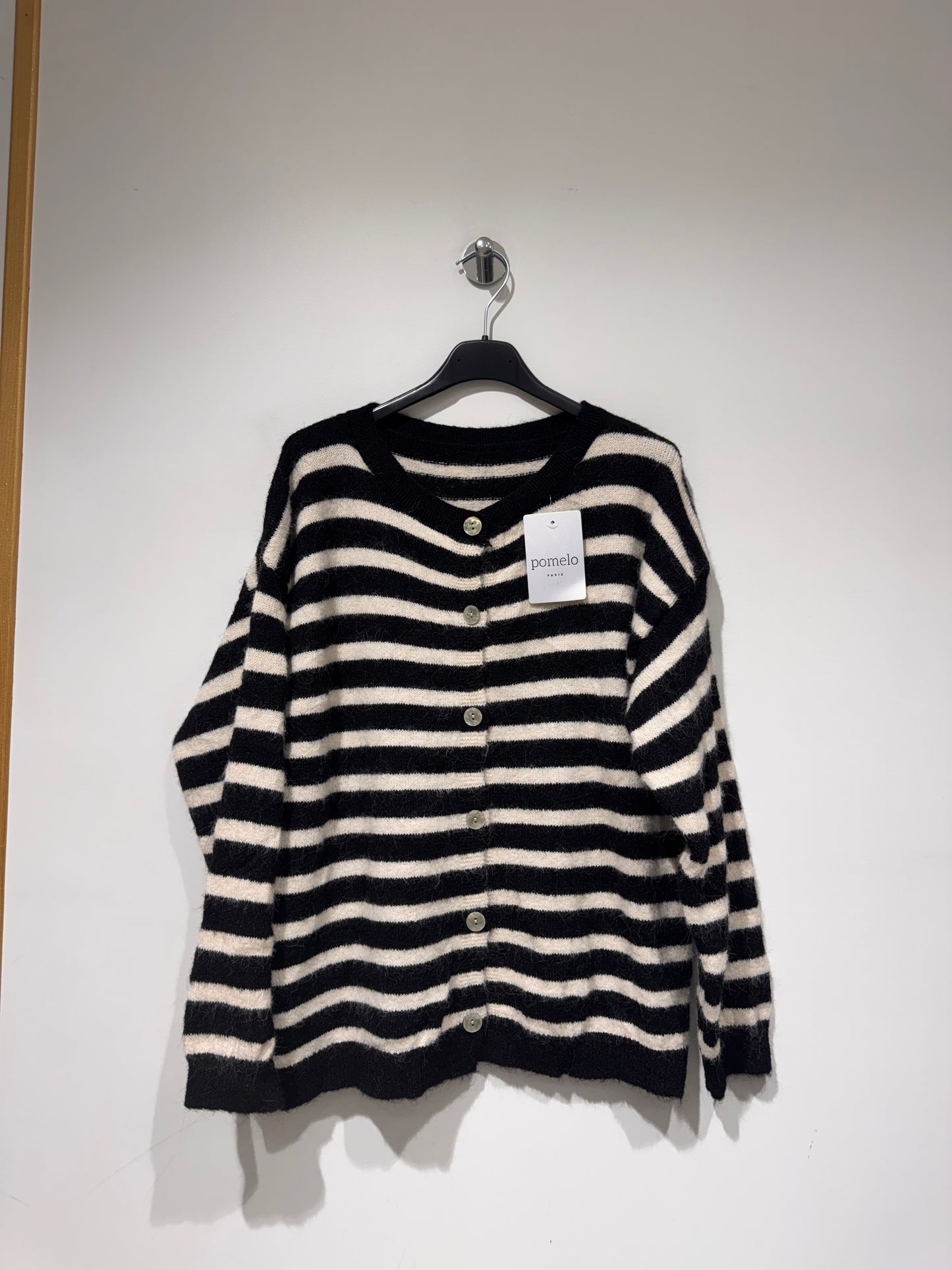 Gilet Rayé en Maille Douce Italienne - Pomelo Paris - It2686350
