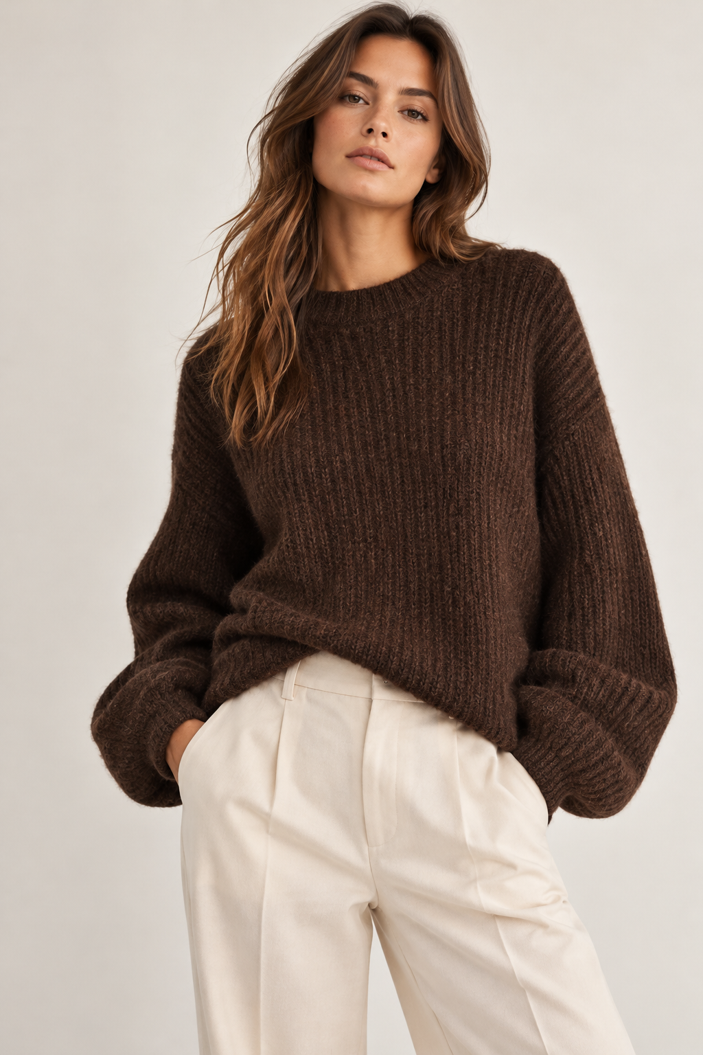 Pull en maille côtelée douce italienne - It2682130