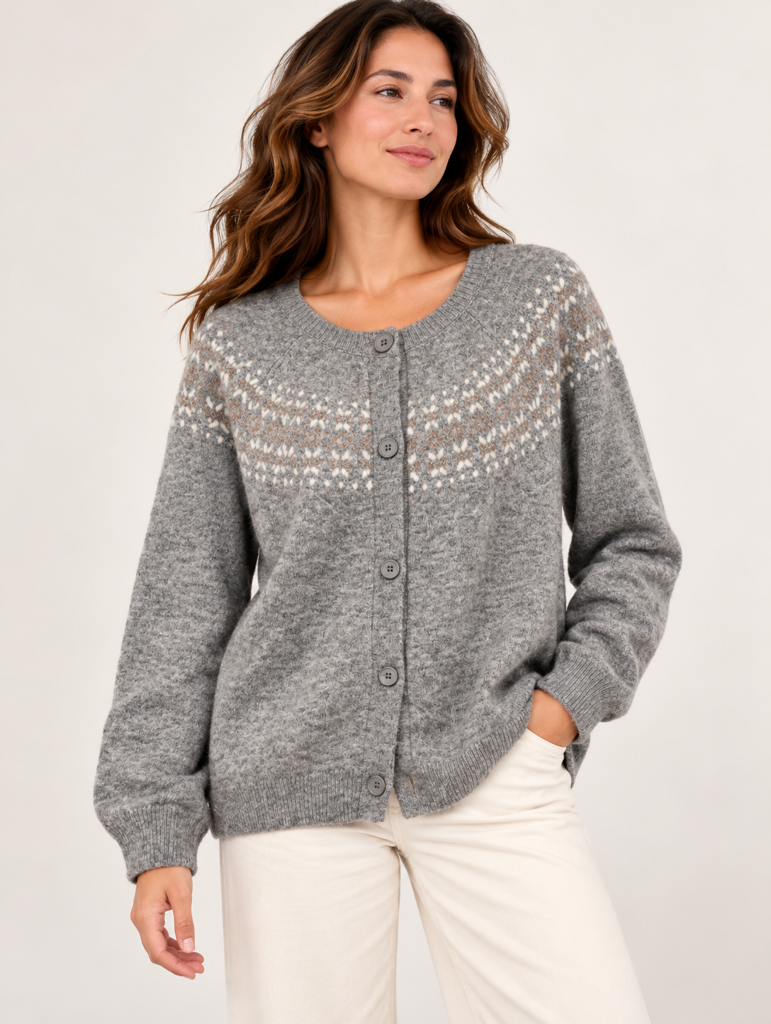 Gilet en maille jacquard VB8008 – Taille unique