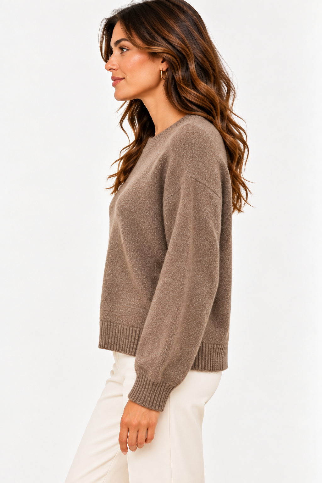 Pull col rond en maille douce Vb8008