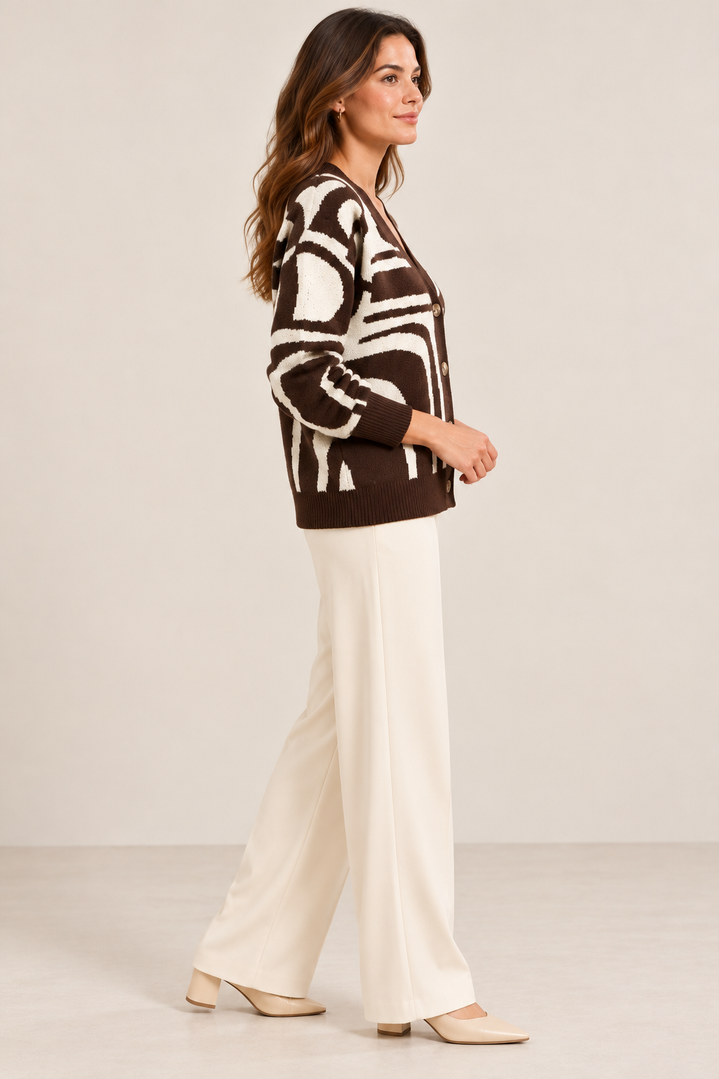 Gilet en maille jacquard graphique