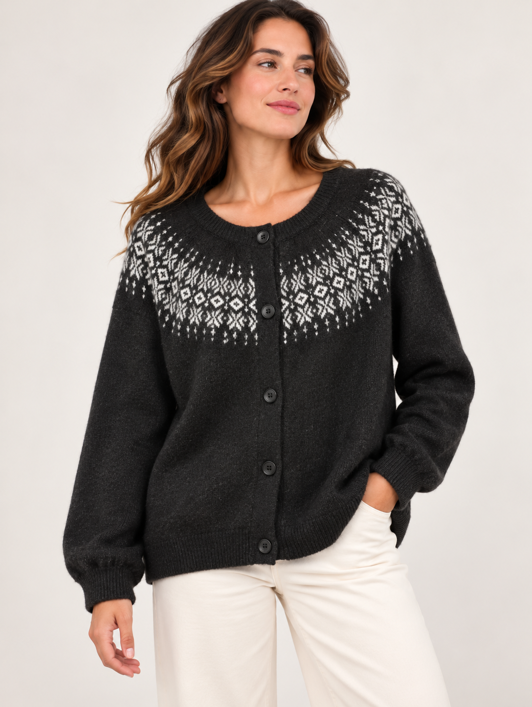 Gilet en maille jacquard VB8008 – Taille unique