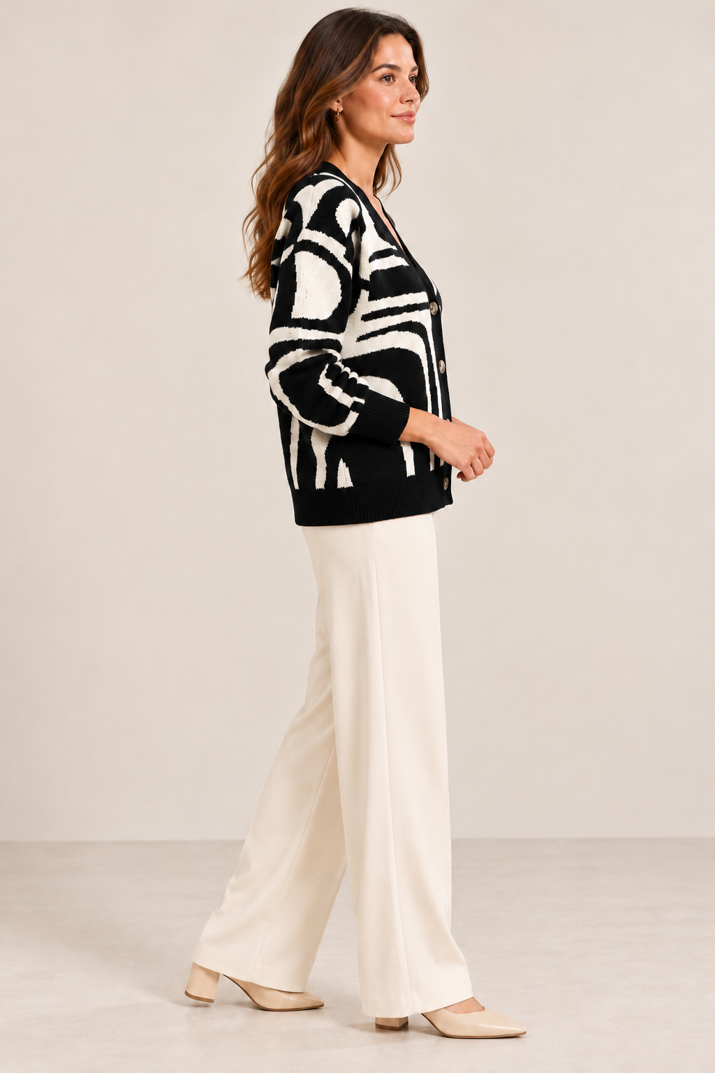 Gilet en maille jacquard graphique