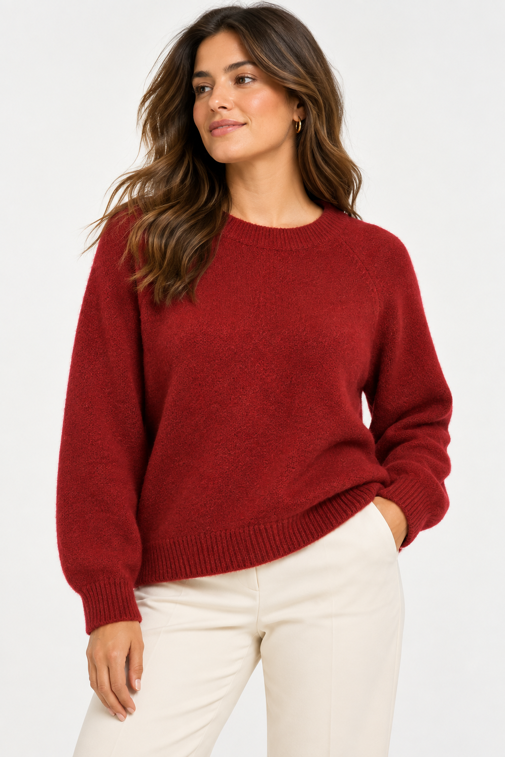 Pull col rond en maille douce Vb8008
