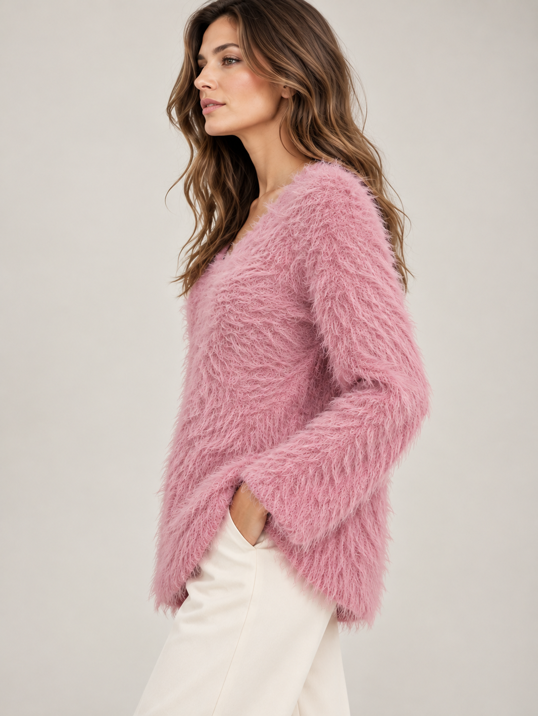 Pull poilu femme 8603 – Douceur & tendance