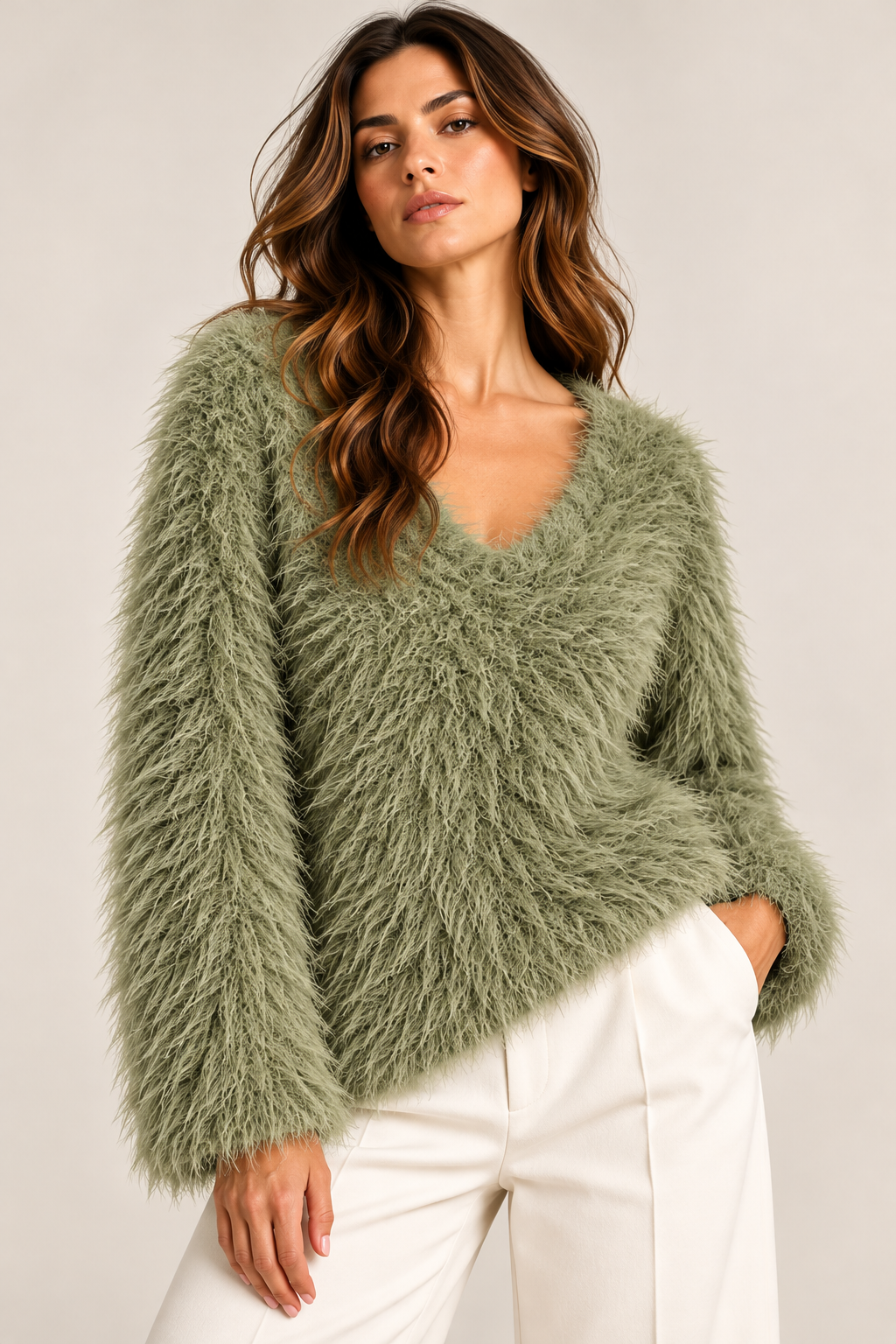 Pull poilu femme 8603 – Douceur & tendance
