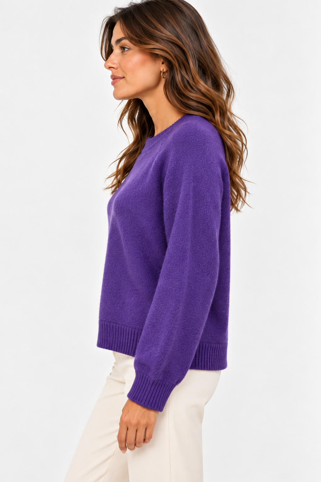 Pull col rond en maille douce Vb8008