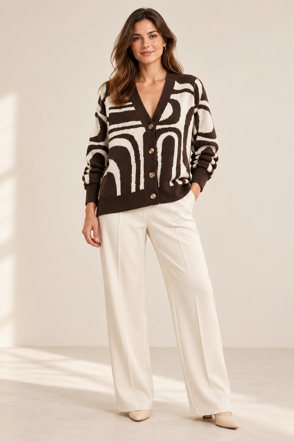 Gilet en maille jacquard graphique