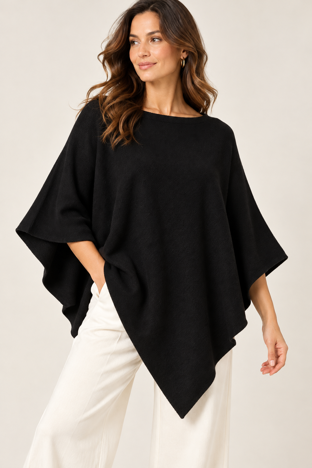 Poncho en maille 8901 – Made in Italy