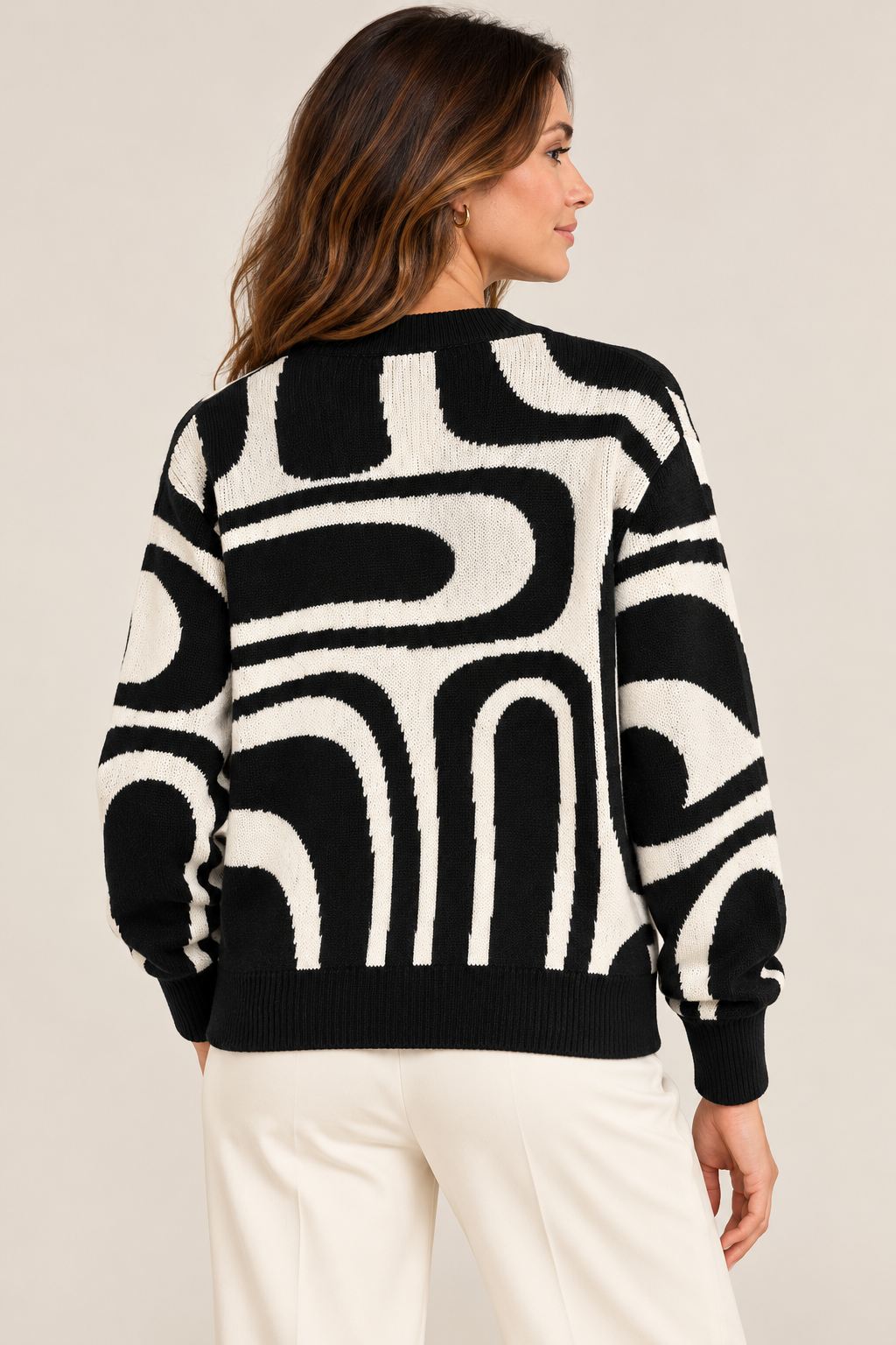 Gilet en maille jacquard graphique