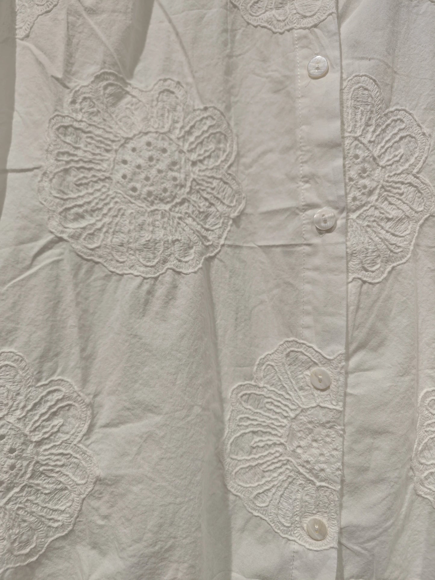 Chemise Blanche Brodée en Coton 2607 - Louise