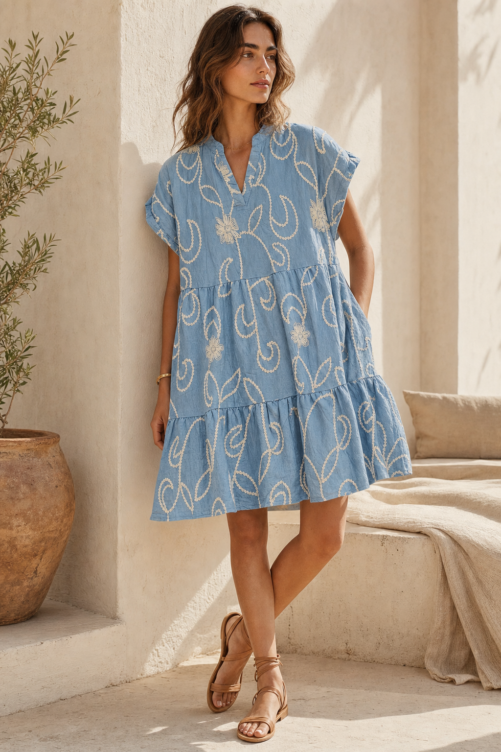 Robe Bohème style Brodée 1850 - L'Élégance Naturelle