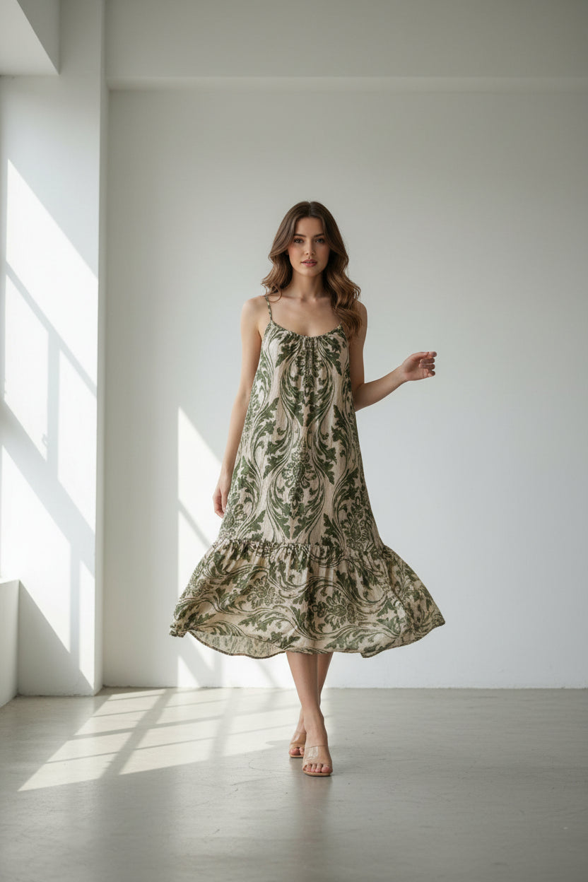 Robe Midi Imprimée Baroque - Alicia A87