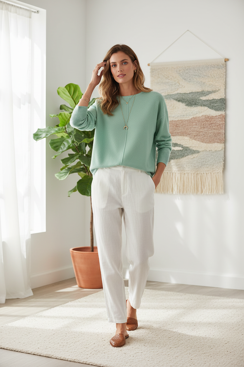 Pull en maille douce élégant et raffiné - VB8006 — visuel 3 — Pomelo