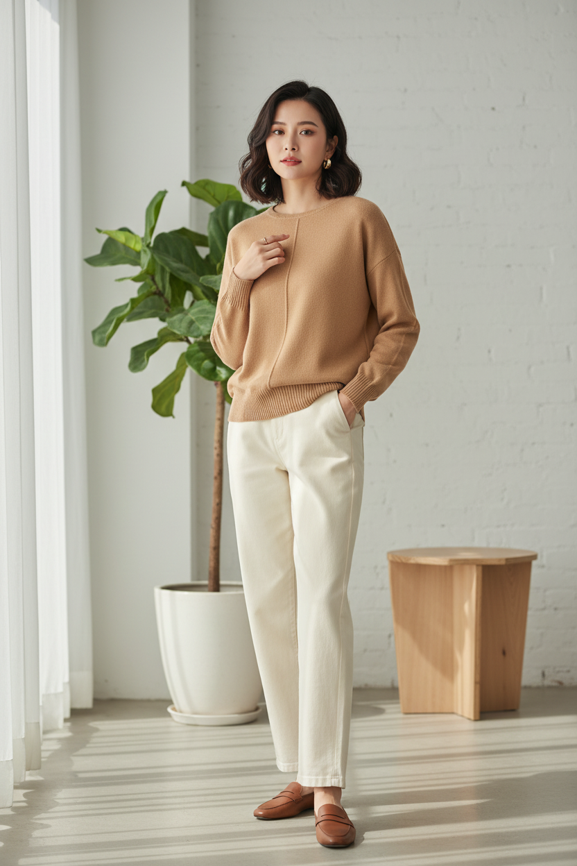 Pull en maille douce élégant et raffiné - VB8006 — visuel 6 — Pomelo