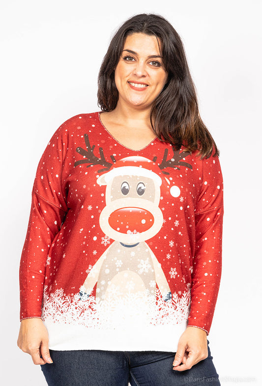 PULL NOEL Ness les rennes de noël