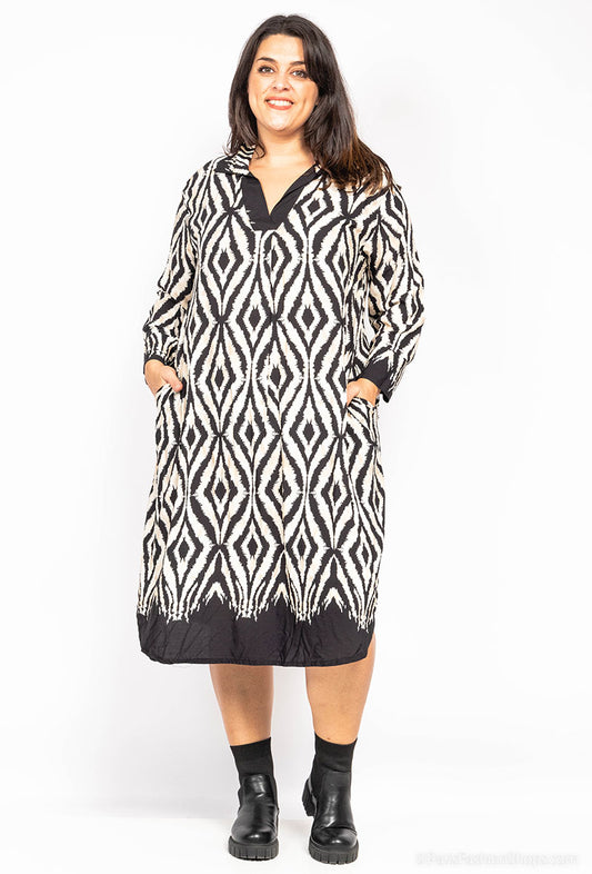 Robe chemise noir blanc losan