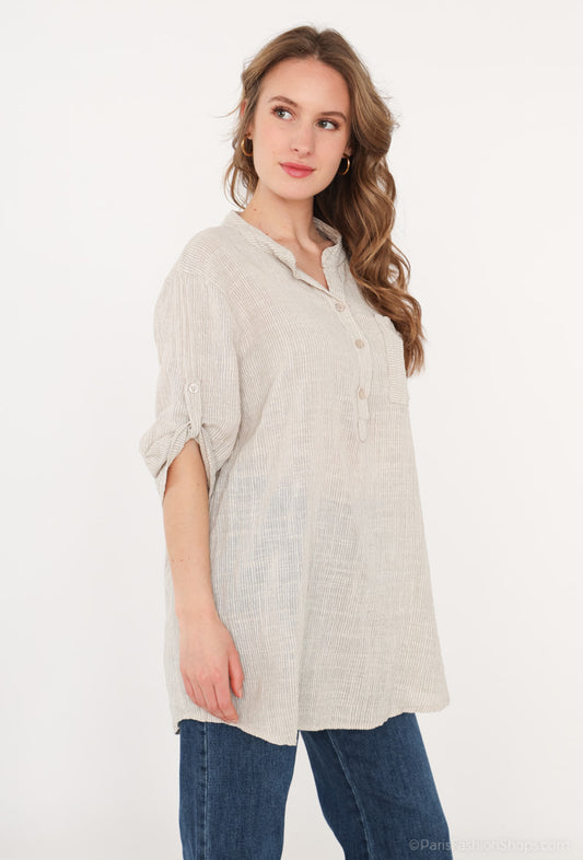 Lisa chemise a rayure bouton 23